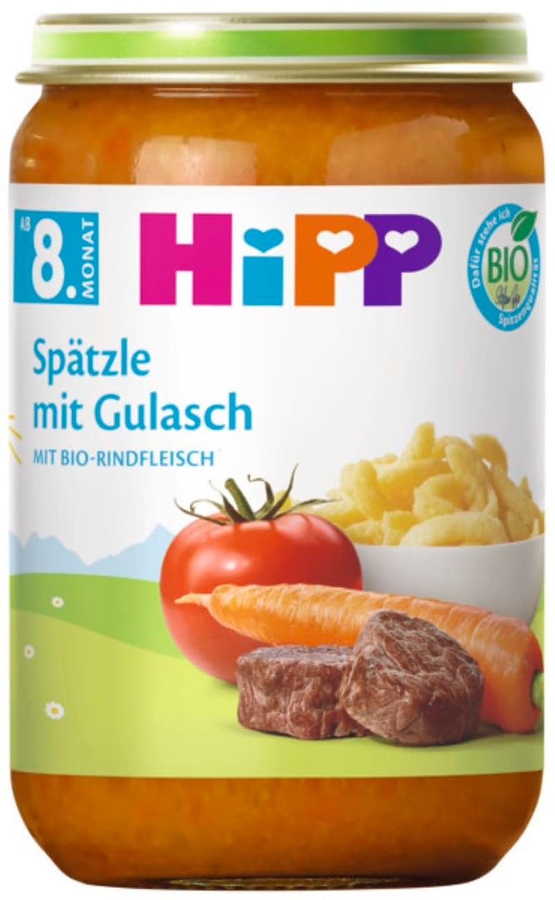 HiPP Spätzle with Goulash (6 x 220g), meal from 8 months, no added salt, with Omega-3, best organic quality