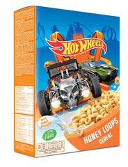 Hot Wheels Honey Loops, cereale integrale crocante pentru micul dejun cu vitamine adăugate, 1 pachet (1 x 375g)
