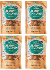 Set of 4 Organic Bites - Cinnamon Almonds/Cinnamon Almonds in Belgian Dark Chocolate/No Added Sugar, No Sweeteners/VEGAN & FAIR TRADE / 4 x 85g