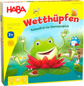 HABA Jumping Game - Dice Game for Ages 3 and Up with Pop-Up Water Lilies and Game Variations, Promotes Counting and Motor Skills, 2-4 Players - 1305272001