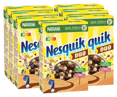 NESTLE Nesquik Duo, Cereale cu ciocolată neagră și albă cu făină integrală, pachet de 7 x 325 grame Cereale Naty Shop