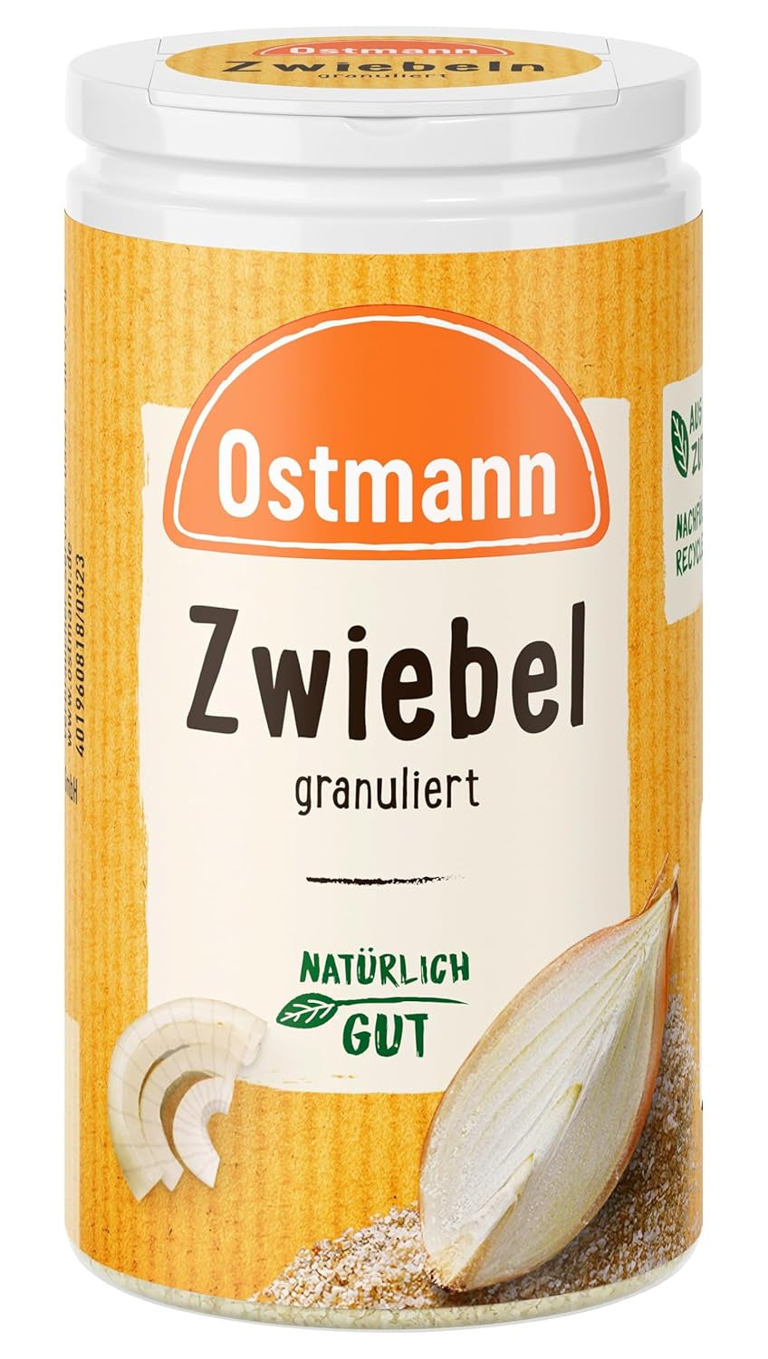 Ostmann Gewürze - Granular Zwiebeln | Zwiebelpulver zum Würzen herzhafter Gerichte | 40 g in recyclebarer Dose