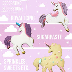 Set de 3 forme de biscuiți Unicorn, Albastru