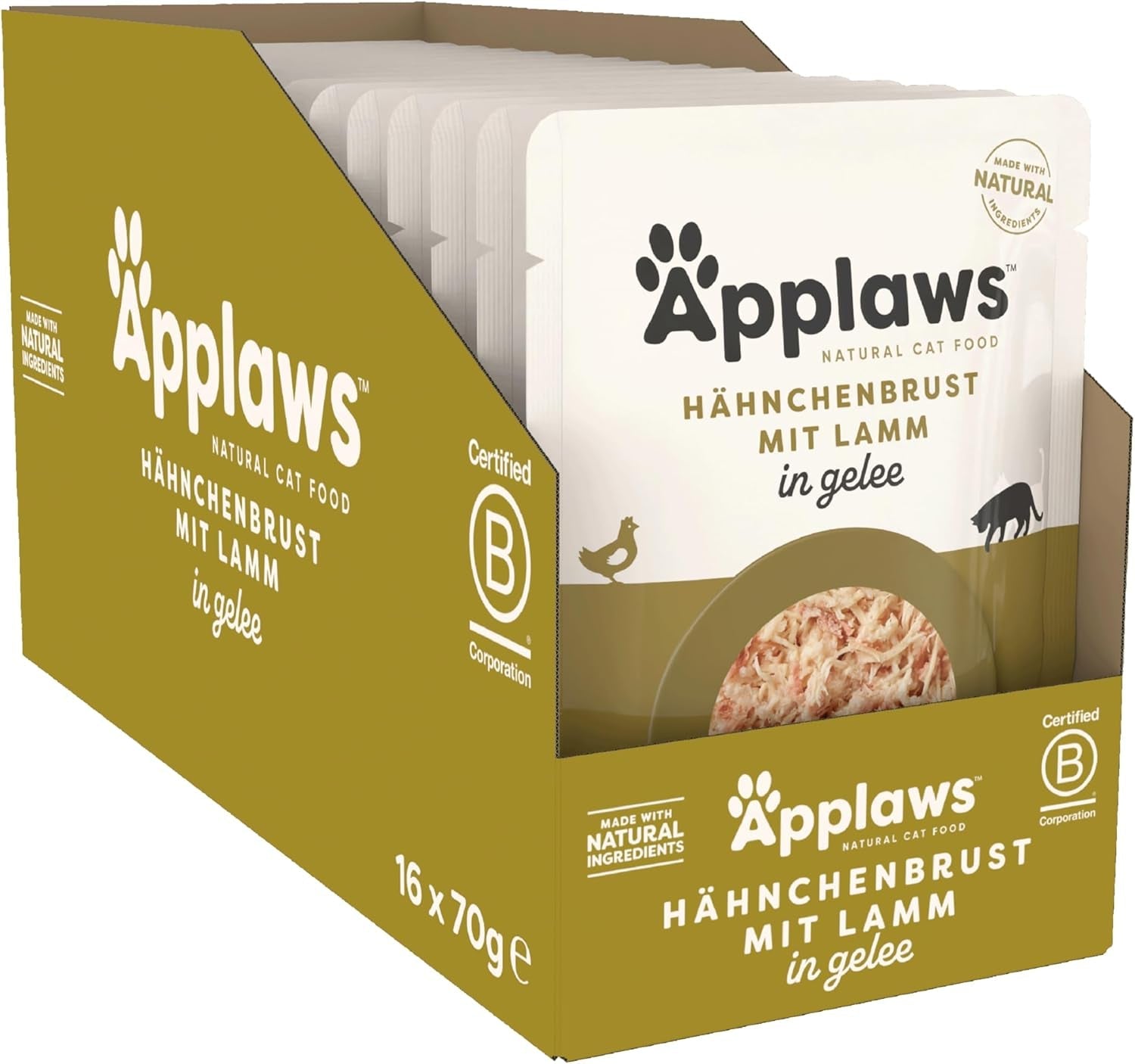 Applaws Premium Natural Wet Food For Cats, Fish Selection în Jelly 70G plicuri porție (12X70G)