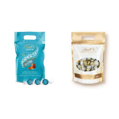 LINDOR chocolate balls with salted caramel | approx. 80 milk chocolate balls with salted caramel filling | Bulk Pack & Marc de Champagne Chocolate Balls | 700 g