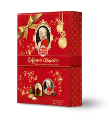 Bile Mozart autentice Reber, ediție de Crăciun, praline de ciocolată neagră, marțipan, nuga, cadou ideal de Crăciun, pachet de 12