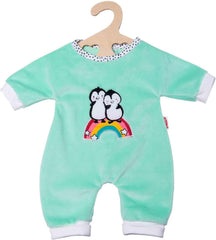 Heless 2181 - Romper for Puppen im Pinguin Pünktchen Design, aus Softvelours mit high-quality Bestickung, Größe 35 - 45 cm