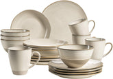 MÄSER 931512 Nottingham Vintage Series Set de veselă pentru 4 persoane, serviciu combinat de 20 de piese cu forme rotunjite neregulate în aspect retro, gresie, bej