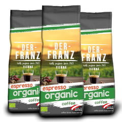 Der-Franz Espresso Organic Coffee, Intensitate 5/5, Arabica și Robusta organice, boabe întregi Cafea Naty Shop 3 x 500 grame Espresso Bio
