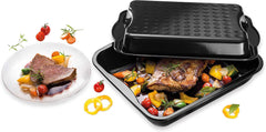 Dr. Oetker Maxi-Bräter Mit Deckel BACK-IDEE KREATIV, Brat- Und Auflaufform Aus Hochwertigem Stahlblech Mit Emaillierung, Eckige Form, Schnitt- Und Kratzfest - Spülmaschinengeeignet in Schwarz Molds and trays for baking Naty Shop
