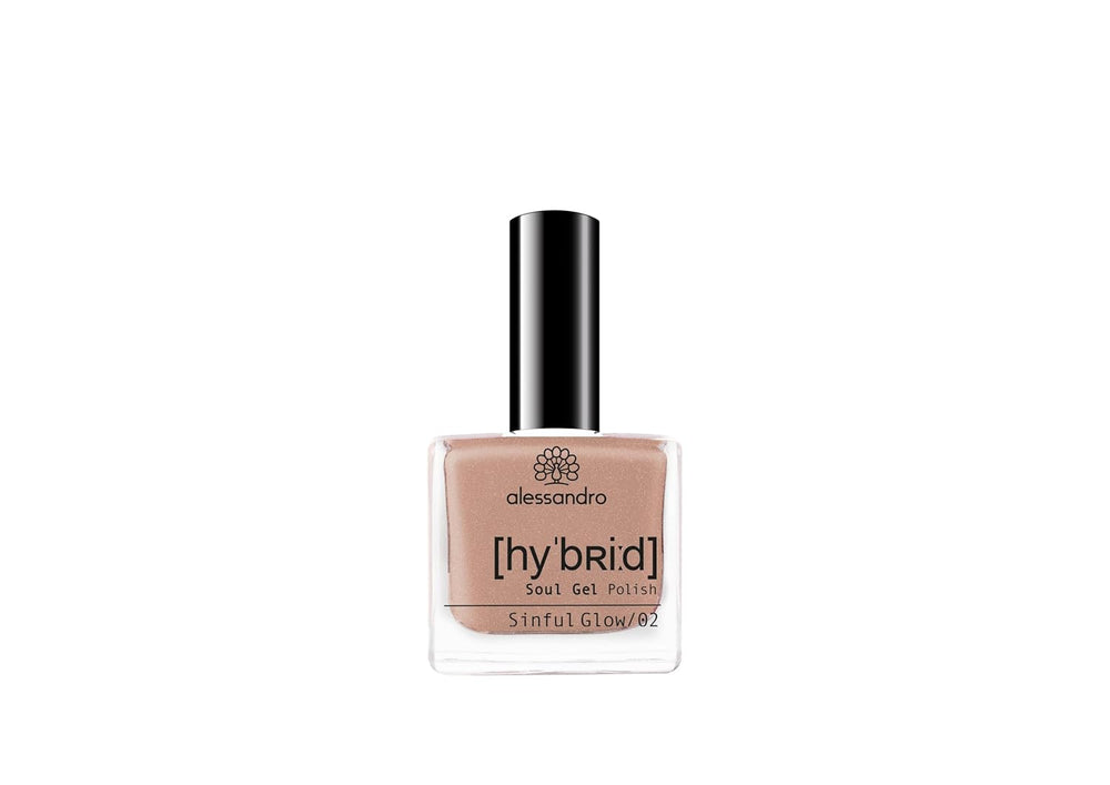 Alessandro Sinful Glow HYBRID nail polish - Nude shade - Perfect nails in just 3 steps, without LED - lasts up to 10 days! 8 ml