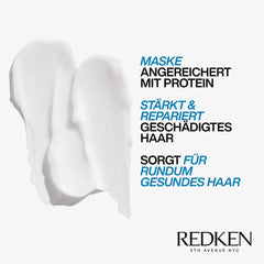 Redken Mască intensivă pentru păr pentru toate tipurile de păr deteriorat, repară și regenerează, anti-rupere, Mască Extreme Strength Builder Plus, 1 x 250 ml Masca de par Naty Shop