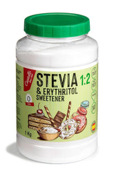 Stevia + Erythritol 1:2 Sweetener, 1G = 2G Sugar, 1 Kg Sweeteners Naty Shop