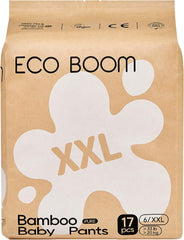 ECO BOOM Bamboo Baby Diapers - Size 6 (20kg), Plant-Based Pull-Up Diapers (17pcs) - Premium Organic, Fragrance Free, Skin Friendly, Super Absorbent