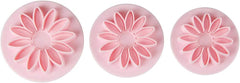Formă de tăiat flori pentru fondant Zenker 5,5/6/7cm, roz, plastic, 3 bucăți