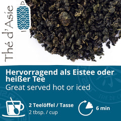 Khla - Ceai Oolong Bio 100 G - Ceai albastru - Ceai natural vrac - Ceai asiatic organic - Vrac și tăiat - Ceai din plante și infuzie - Din China