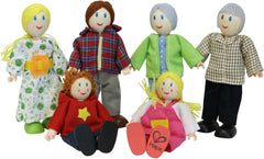 Hape E3401 Casă Patru Anotimpuri, Mobilată și E3500 - Familie de Păpuși, Piele Deschisă