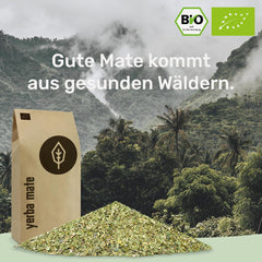 Ceai Yerba Mate BIO 1 kg ● Original ● Maturat ● Neprăjit ● Uscat la aer ● Fără fum ● Fără plastic ● Echitabil ● Ceai mate din frunze de mate, bucăți de mate și pudră de frunze de mate ● DE-ÖKO-006