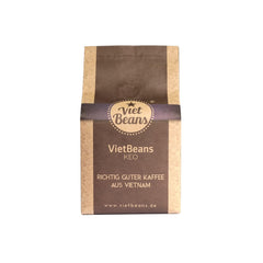 VietBeans KEO - Schokoladiger Kaffee – Ganze Kaffeebohnen - Geröstet in Butter, Whisky und Rum - Intensiver Schoko-Geschmack - Aroma: Schokolade – 250g