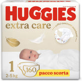 Huggies Extra Care Baby Diapers, Size 1 (2-5kg), Super Absorbent, Disney Design, Bulk Pack, 160