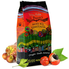 El Pajaro Mas IQ Limitada 400 g | Ceai mate paraguayan puternic | Cu frunze, crenguÈe Èi praf | Cu ginkgo biloba, guarana, camu camu, bacopa monnieri, cactus