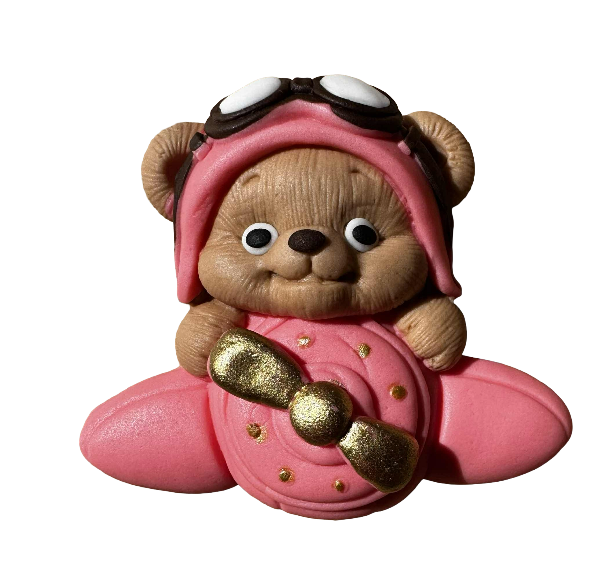 Decoratiune comestibila, Ursulet in avion Decoratiuni din Pasta de Zahar Nati Shop