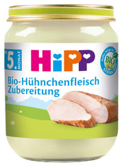 HiPP organic chicken preparation (6 x 125g), with organic rapeseed oil, gluten-free, no added salt, best organic quality