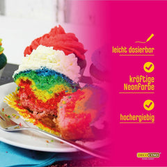 Decocino Neon Food Paste Red – Colorant alimentar cu doză mare – Pentru colorarea prăjiturilor, brioșelor, cupcake-urilor – Fără gust