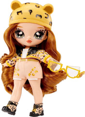 N/A! N/A! N/A! Surprise Fuzzy Surprise Serie 1 - JENNEL Jaguar - 18 cm posierbare Modepuppe - Jaguar-inspired mit beflocktem Körper, Beanie, Brille, Outfit, und Schuhe - Spielzeug für Kinder ab 4+
