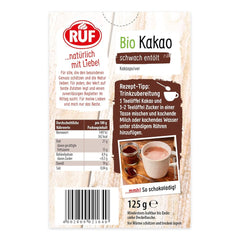 RUF cocoa powder of organic quality, 125 grams Cacao and Hot Chocolate Naty Shop
