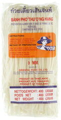 Rice Noodles - Thai, 3mm wide rice ribbon noodles, made from rice flour - 17 x 400g