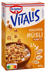 Dr. Oetker Vitalis Crunchy Honeys: Honey Crunchy Muesli for Breakfast and Snacks, 5 Pack (5 x 600g)