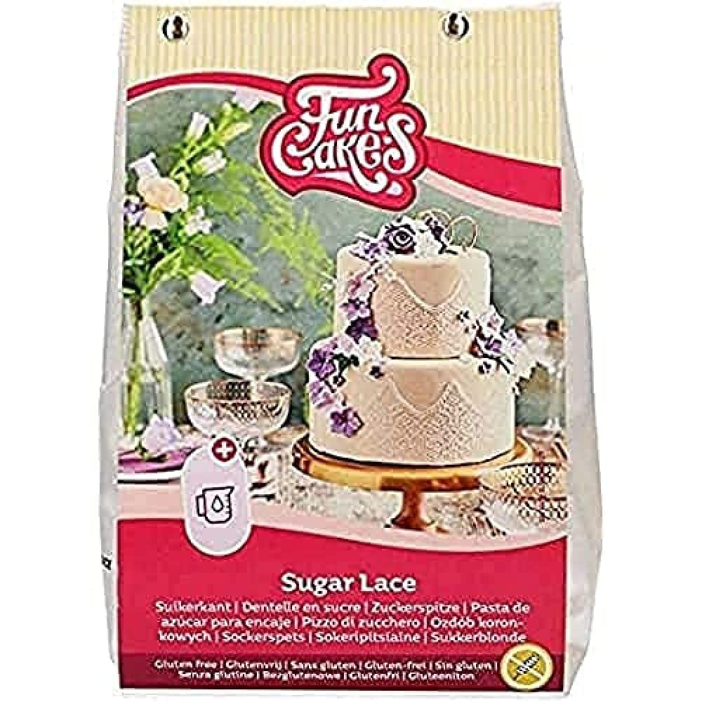 Funcakes Mix Für Zuckerspitze - Weiß, Glutenfrei: Einfach Zu Berübenen, Instant-Mix Für Essbare Weiße Kuchenspitze, Köstlicher Toffee-Geschmack, Für Kuchendekoration, Halal-Zertifiziert, 400G Mix for baking and cooking Naty Shop Default Title