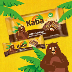 Kaba Neapolitan bars 40g, 4 crunchy bars filled with wafers and fine hazelnut cream, in a multipack with original Kaba flavor