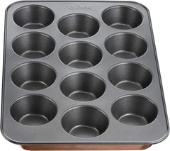 Tefal Airbake J2555014 Muffinform, Antihaftbeschichtung, Karbonstahl, Braun, 29 X 41 Cm Molds and trays for baking Naty Shop