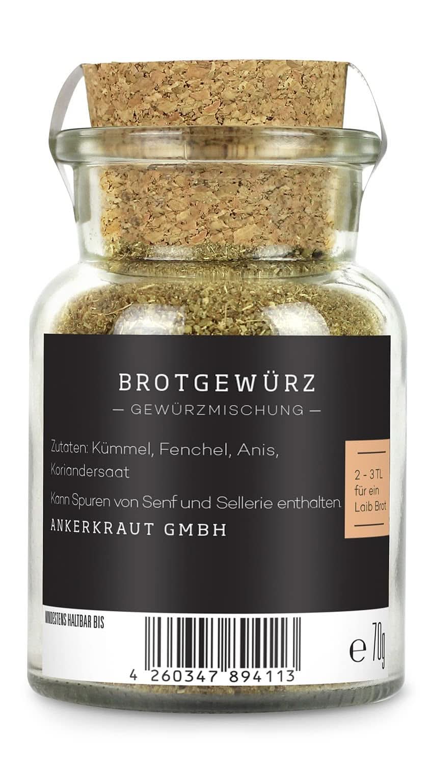 Ankerkraut, condiment pentru pâine Hamburg, amestec de condimente pentru pâine pentru coacerea pâinii și a rulourilor, 70 grame Bucatarie Naty Shop