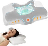 Homyrium Pernă ergonomică pentru gât Pernă ortopedică Pernă de sprijin pentru gât din spumă de memorie Pernă anti sforăit Pernă pentru dormit lateral, spate și stomac gri Perne ortopedice cervicale Naty Shop Gri