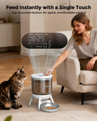 Automatic Cat Feeder, Futterautomat Katze mit Zeitsteuerung, 3L Trichter, Doppelstromversorgung, Automatic Trockenfutter für Katzen & Hunde, Katzen Futterautomat, Schwarz (Weiß)