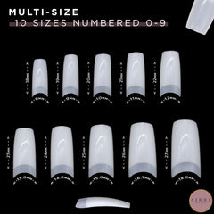 AIRRE 500 Unghii cu Gel Profesionale Èi 3 Pile cu Cutie - (10 MÄrimi) Unghii False SemilunÄ Franceze, Pentru Saloane Èi Uz AcasÄ, TÄiere, Pilire Èi Modelare, Gel UV/LED, OjÄ Èi Nail Art (Natural)