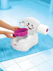 Fisher-Price Meine Erste Toilette, Baby Töpfchen, Mit Musik & Lustigen Sätzen, Tragbare Baby Toilette, Abnehmbarer Toilettenaufsatz, Deutsche Version, Ab 1 Jahr, P4326 Accesorii Hrana si Alaptare Bebe Naty Shop