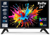 Televizor LED HD TuTu de 24 de inci (60 cm) cu tuner triplu (DVB-T/T2-CS/S2), player media USB, HDMI, VGA, CI/CI+, mod hotel (2024, 220 volți)