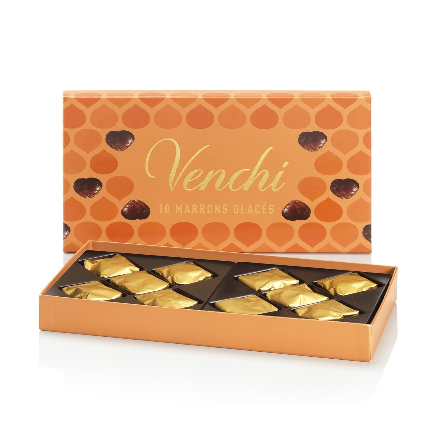 Venchi – cutie cadou cu Marrons Glacès, 250 grame Bomboane de Ciocolata Naty Shop Cutie cadou