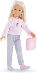 Corolle Girls Valentine Shopping Surprise, Ankleidepuppe mit Ohrringen und 6 Überraschungen, Vanilleduft, 28cm, ab 4 Jahre