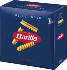 Pasta Barilla Classic Fusilli no. 98, from high quality durum wheat, always al dente, 1 kg