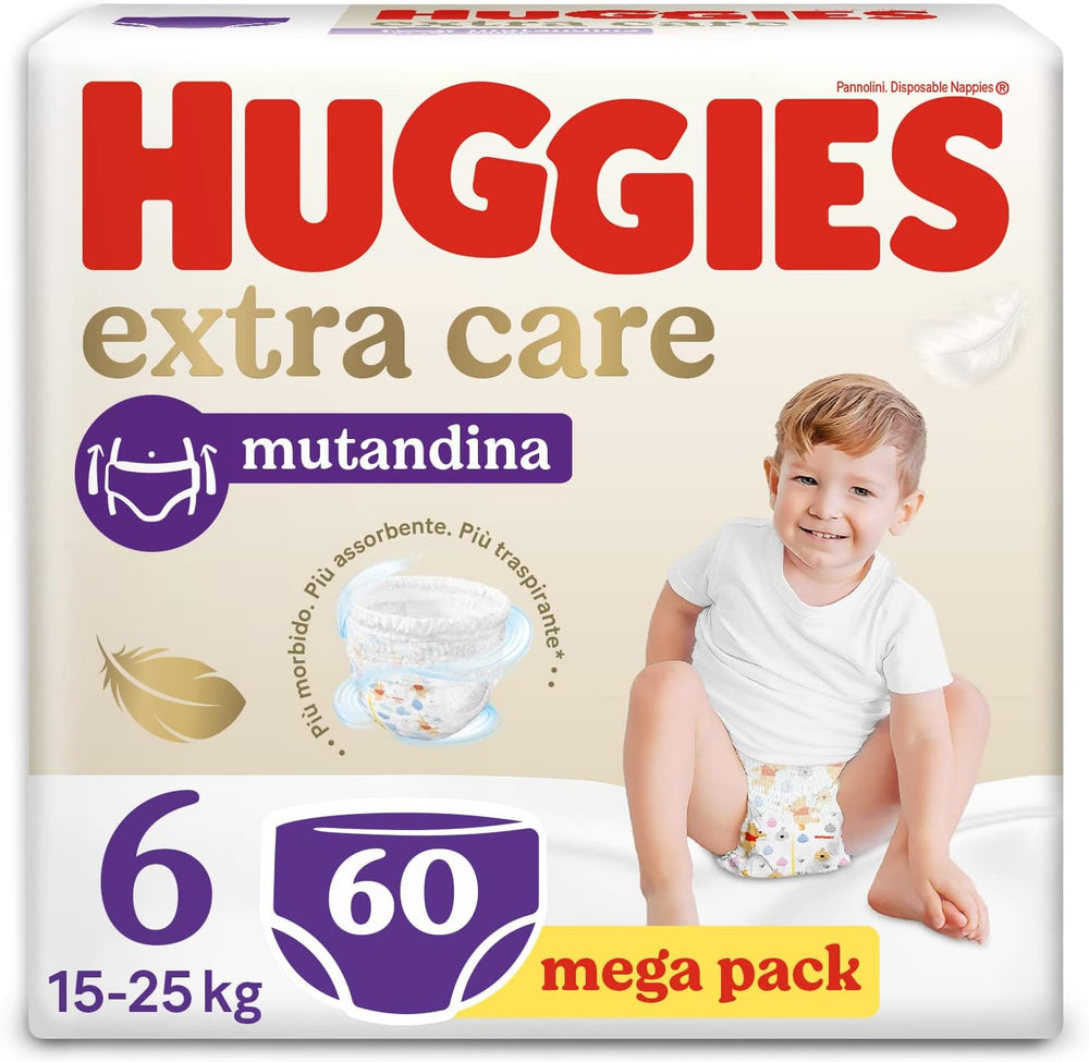 Huggies Extra Care diapers, size 6, 15-25 kg, 60 pieces