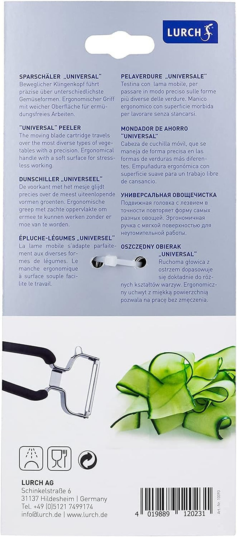 Lurch Economy Peeler, oțel inoxidabil, curățător de cartofi cu cap cu lamă mobila Peeler Naty Shop