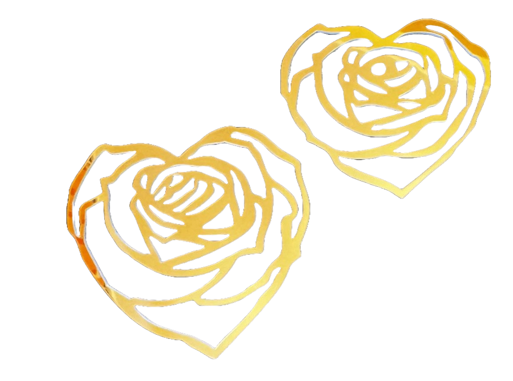Set of 2 non-edible decorations, acrylic, Rose hearts Naty Shop