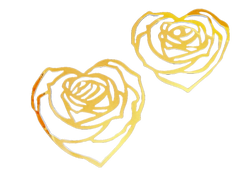 Set of 2 non-edible decorations, acrylic, Rose hearts Naty Shop