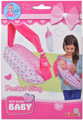 Simba 105560002 - Sling reglabil pentru nou-născut cu geantă și biberon pentru păpuși de 38-43 cm, pentru copii de 3 ani și peste