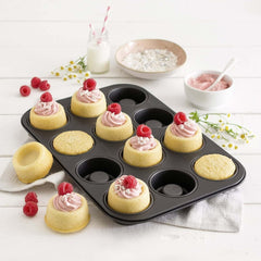 Zenker Cup-Cake-Backblech 12Er Set – Premium Antihaftbeschichtung, Für Perfekte Cupcakes, 385X265X30Mm, Hitzebeständig Bis 230°C Molds and trays for baking Naty Shop